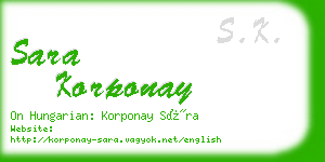 sara korponay business card